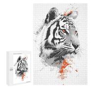 1000 PCS Rompecabezas para Adolescentes Majestic Tiger Portrait in Monochrome Style Rompecabezas para Adultos Juego Práctico Difícil Interacción Entre Padres E Hijos 1000 PCS