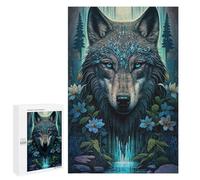 1000 PCS Rompecabezas para Adolescentes Mandala Wolf in Jungle Rompecabezas para Adultos Juegos Relajantes Que Mejoran La Memoria Actividades Divertidas En Casa 1000 PCS
