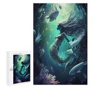 1000 PCS Rompecabezas para Adolescentes Mermaid Underwater Rompecabezas para Adultos Juegos Relajantes Mejora La Memoria Interacción Entre Padres E Hijos 1000 PCS