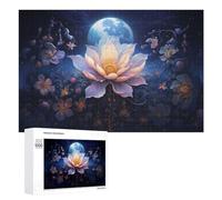 1000 PCS Rompecabezas para Adolescentes Mystical Night Garden with Lotus Rompecabezas para Adultos Juegos Familiares Regalo De Cumpleaños Diversión En Casa Actividades, 1000 PCS