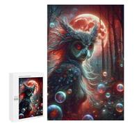 1000 PCS Rompecabezas para Adolescentes Mystical Owl Woman in Forest Rompecabezas para Adultos Juego Práctico Difícil Interacción Entre Padres E Hijos 1000 PCS