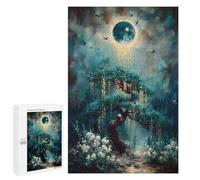 1000 PCS Rompecabezas para Adolescentes Mystical Tree Under A Glowing Moon Rompecabezas Juegos Relajantes Desafío Difícil Desafiante De Completar 1000 PCS