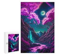 1000 PCS Rompecabezas para Adolescentes Neon Cherry Blossom Rompecabezas para Adultos Juegos Familiares Mejora La Memoria Regalos para Amigos Y Familiares 1000 PCS