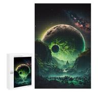 1000 PCS Rompecabezas para Adolescentes Neon Green Full Moon Juegos Familiares De Rompecabezas para Adultos Que Mejoran La Memoria Ayudan A Ejercitar El Cerebro 1000 PCS