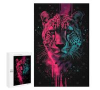1000 PCS Rompecabezas para Adolescentes Neon Leopard Portrait Rompecabezas Juegos Relajantes Pero Divertidos Y Humorísticos Cumpleaños Y Navidad 1000 PCS