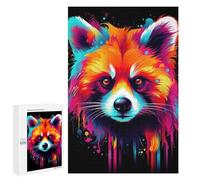 1000 PCS Rompecabezas para Adolescentes Neon Red Panda Juegos Familiares De Rompecabezas para Adultos Que Mejoran La Memoria Ayudan A Ejercitar El Cerebro 1000 PCS