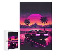 1000 PCS Rompecabezas para Adolescentes Neon Retro Car Drive Rompecabezas para Adolescentes Juguetes Antiestrés Vacaciones En Casa Matar El Tiempo Desafío Educativo 1000 PCS