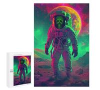 1000 PCS Rompecabezas para Adolescentes Neon Skull Astronaut Rompecabezas para Adultos Juegos Familiares Desafío Difícil Ayuda A Ejercitar El Cerebro 1000 PCS