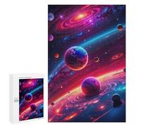 1000 PCS Rompecabezas para Adolescentes Neon Space Planets Rompecabezas para Adultos Juegos Familiares Desafío Difícil Ayuda A Ejercitar El Cerebro 1000 PCS