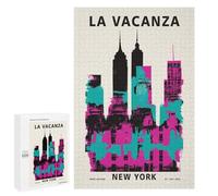 1000 PCS Rompecabezas para Adolescentes New York City Retro Poster Rompecabezas para Adultos Juego Práctico Desafío Difícil 1000 PCS