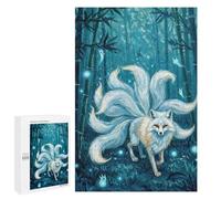 1000 PCS Rompecabezas para Adolescentes Nine-Tailed Fox in Bamboo Forest Rompecabezas Juegos Relajantes Desafío Difícil Desafiante De Completar 1000 PCS