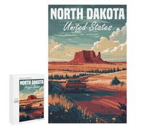 1000 PCS Rompecabezas para Adolescentes North Dakota Road Trip Rompecabezas para Adultos Juegos De Relajación Decoración De Pared Ayuda A Ejercitar El Cerebro 1000 PCS