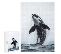 1000 PCS Rompecabezas para Adolescentes Orca Whale Jump out Water Rompecabezas para Adultos Juegos Familiares Mejora La Memoria Regalos para Amigos Y Familiares 1000 PCS