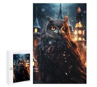 1000 PCS Rompecabezas para Adolescentes Owl in Black at Night Juegos Familiares De Rompecabezas para Adultos Que Mejoran La Memoria Ayudan A Ejercitar El Cerebro 1000 PCS