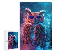 1000 PCS Rompecabezas para Adolescentes Owl In Colorful Paint Juegos Familiares De Rompecabezas para Adultos Que Mejoran La Memoria Ayudan A Ejercitar El Cerebro 1000 PCS