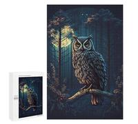 1000 PCS Rompecabezas para Adolescentes Owl in Night Forrest Rompecabezas para Adultos Juguetes Antiestrés Desafío Difícil Cumpleaños
