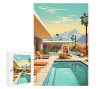 1000 PCS Rompecabezas para Adolescentes Palm Springs Rompecabezas para Adultos Juegos Relajantes Mejora La Memoria Interacción Entre Padres E Hijos 1000 PCS
