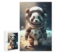 1000 PCS Rompecabezas para Adolescentes Panda Astronaut on Moon Rompecabezas para Adultos Juegos Familiares Mejora La Memoria Regalos para Amigos Y Familiares 1000 PCS