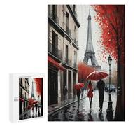 1000 PCS Rompecabezas para Adolescentes Paris France Red Rompecabezas para Adultos Juguetes Antiestrés Desafío Difícil Cumpleaños