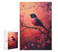 1000 PCS Rompecabezas para Adolescentes Pink Bird on Cherry Blossom Branch Rompecabezas para Adultos Juegos Familiares Desafío Difícil Ayuda A Ejercitar El Cerebro 1000 PCS
