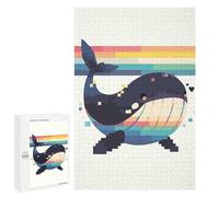 1000 PCS Rompecabezas para Adolescentes Pixel Rainbow Whale Rompecabezas para Adultos Juguetes Antiestrés Decoración De Pared Diversión Actividades En Casa, 1000 PCS