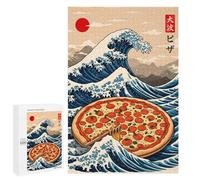 1000 PCS Rompecabezas para Adolescentes Pizza Great Wave Rompecabezas para Adultos Juegos Divertidos Regalo De Cumpleaños Cumpleaños Y Navidad 1000 PCS