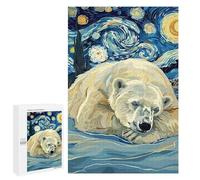 1000 PCS Rompecabezas para Adolescentes Polar Bear Starry Night Art Rompecabezas para Adultos Juegos Familiares Mejora La Memoria Regalos para Amigos Y Familiares 1000 PCS