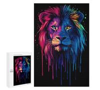 1000 PCS Rompecabezas para Adolescentes Pop Art Rainbow Lion Portr Rompecabezas para Adultos Juegos Familiares Mejora La Memoria Regalos para Amigos Y Familiares 1000 PCS