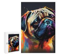 1000 PCS Rompecabezas para Adolescentes Pug Dog Colorful Rompecabezas Juegos Relajantes Desafío Difícil Desafiante De Completar 1000 PCS