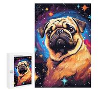 1000 PCS Rompecabezas para Adolescentes Pug in Space Pixel Art Rompecabezas para Adultos Juegos Relajantes Mejora La Memoria Interacción Entre Padres E Hijos 1000 PCS