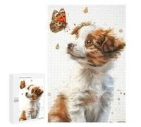 1000 PCS Rompecabezas para Adolescentes Puppy and Butterfly Rompecabezas para Adultos Juegos Relajantes Que Mejoran La Memoria Actividades Divertidas En Casa 1000 PCS