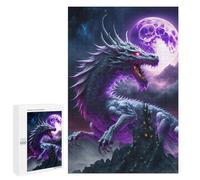 1000 PCS Rompecabezas para Adolescentes Purple Dragon Castle Moon Rompecabezas para Adolescentes Juguetes Antiestrés Vacaciones En Casa Matar El Tiempo Desafío Educativo 1000 PCS