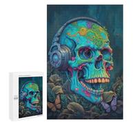 1000 PCS Rompecabezas para Adolescentes RAD Skull Music Headphones Rompecabezas para Adultos Juguetes Antiestrés Desafío Difícil Cumpleaños