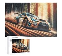 1000 PCS Rompecabezas para Adolescentes Rally Car Speeding Through Forest -2 Rompecabezas para Adultos Juego De Ingenio Regalos para Mujeres Cumpleaños Y Navidad 1000 PCS