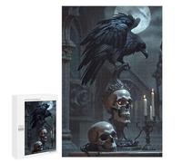 1000 PCS Rompecabezas para Adolescentes Raven and Goth Skulls 2 Rompecabezas para Adultos, Decoración De Pared, Corte De Precisión, Cumpleaños