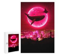 1000 PCS Rompecabezas para Adolescentes Red Moon High Tide Rompecabezas para Adultos Juegos Relajantes Que Mejoran La Memoria Actividades Divertidas En Casa 1000 PCS