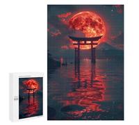 1000 PCS Rompecabezas para Adolescentes Red Moon Torii Gate Juegos Familiares De Rompecabezas para Adultos Que Mejoran La Memoria Ayudan A Ejercitar El Cerebro 1000 PCS