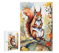 1000 PCS Rompecabezas para Adolescentes Red Squirrel Watercolor Painting Rompecabezas Juegos Relajantes Desafío Difícil Desafiante De Completar 1000 PCS