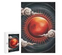 1000 PCS Rompecabezas para Adolescentes Red Sun with Clouds Digital Art Rompecabezas Juegos Relajantes Pero Divertidos Y Humorísticos Cumpleaños Y Navidad 1000 PCS