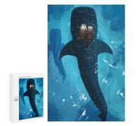 1000 PCS Rompecabezas para Adolescentes Rompecabezas A Couple of Otters Sleeping and A Whale Shark Rompecabezas para Adultos Juegos Relajantes Mejoran La Memoria para Cumpleaños, Navidad 1000 PCS