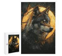 1000 PCS Rompecabezas para Adolescentes Rompecabezas Alpha Wolf Under Full Moon Rompecabezas para Adultos Juegos Relajantes Mejoran La Memoria para Cumpleaños, Navidad 1000 PCS