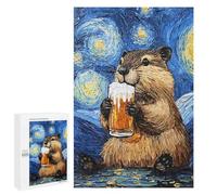 1000 PCS Rompecabezas para Adolescentes Rompecabezas Beaver with Beer Rompecabezas para Adultos Juegos Relajantes Mejoran La Memoria para Cumpleaños, Navidad 1000 PCS