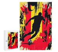 1000 PCS Rompecabezas para Adolescentes Rompecabezas Belgium Soccer Player Silhouette Art Rompecabezas para Adultos Juegos Relajantes Mejoran La Memoria para Cumpleaños, Navidad 1000 PCS