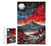 1000 PCS Rompecabezas para Adolescentes Rompecabezas Dragon Skull Landscape with Red Flowers Rompecabezas para Adultos Juegos Relajantes Mejoran La Memoria para Cumpleaños, Navidad 1000 PCS