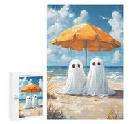 1000 PCS Rompecabezas para Adolescentes Rompecabezas Ghost Couple on The Beach Rompecabezas para Adultos Juegos Relajantes Mejoran La Memoria para Cumpleaños, Navidad 1000 PCS