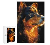 1000 PCS Rompecabezas para Adolescentes Rompecabezas Golden Australian Shepherd Dog Portrait Rompecabezas para Adultos Juegos Relajantes Mejoran La Memoria para Cumpleaños, Navidad 1000 PCS