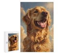 1000 PCS Rompecabezas para Adolescentes Rompecabezas Happy Golden Retriever Rompecabezas para Adultos Juegos Relajantes Mejoran La Memoria para Cumpleaños, Navidad 1000 PCS