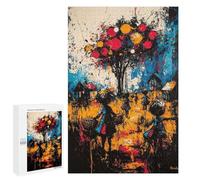 1000 PCS Rompecabezas Para Adolescentes Rompecabezas Harvest of Dreams - Expressionist Surreal Village Scene Rompecabezas Para Adultos Juegos Relajantes Mejoran La Memoria Para Cumpleaños, Navidad 100
