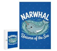 1000 PCS Rompecabezas para Adolescentes Rompecabezas Narwhal Unicorn of The Sea Rompecabezas para Adultos Juegos Relajantes Mejoran La Memoria para Cumpleaños, Navidad 1000 PCS