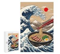 1000 PCS Rompecabezas para Adolescentes Rompecabezas Ramen Great Wave Rompecabezas para Adultos Juegos Relajantes Mejoran La Memoria para Cumpleaños, Navidad 1000 PCS